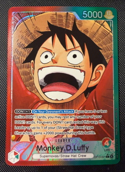 One Piece Monkey D Luffy OP13-001 Alt Art Leader Carrying On His Will English NM - Image 1