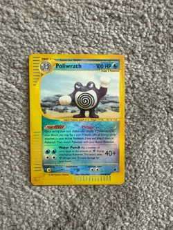 Pokemon Card Poliwrath 24/165 Expedition Base Set Reverse Holo Rare Played - Image 1