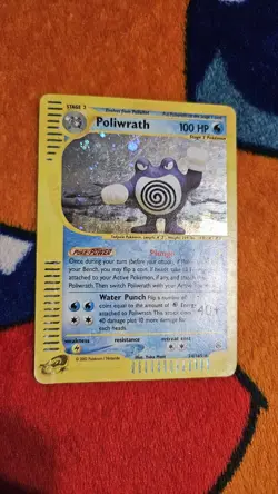 Pokemon TCG Poliwrath Holo Rare Card 24/165 Expedition Damaged Condition - Image 1