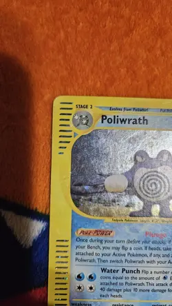 Pokemon TCG Poliwrath Holo Rare Card 24/165 Expedition Damaged Condition - Image 2