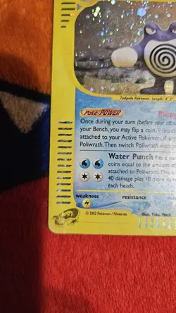 Pokemon TCG Poliwrath Holo Rare Card 24/165 Expedition Damaged Condition - Image 4
