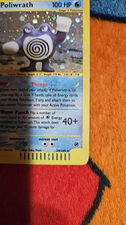 Pokemon TCG Poliwrath Holo Rare Card 24/165 Expedition Damaged Condition - Image 5