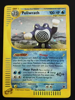 Poliwrath Holo 24/165 Expedition Base Set Vintage Pokemon Card 2002 LP - Image 1