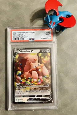 Greedent V 120/159 Ultra Rare GEM MINT PSA 9. Pokemon SW&SH Crown Zenith - Image 1