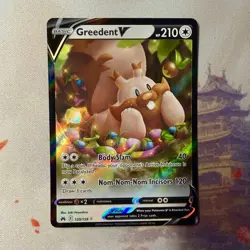 Greedent V 120/159 Crown Zenith Ultra Rare Holo Pokemon Card NM - Image 1