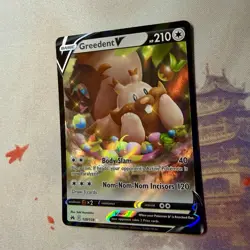 Greedent V 120/159 Crown Zenith Ultra Rare Holo Pokemon Card NM - Image 2