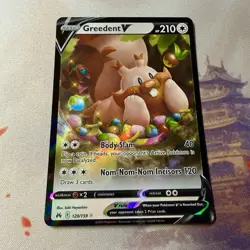 Greedent V 120/159 Crown Zenith Ultra Rare Holo Pokemon Card NM - Image 4