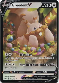 Pokemon Greedent V Ultra Rare Crown Zenith 120/159 NM Englisch - Image 1