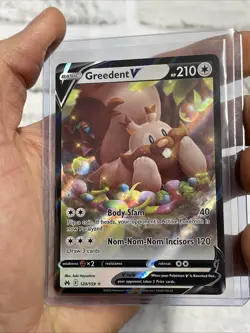 Pokemon TCG Greedent V 120/159 Crown Zenith Full Art Holo Ultra Rare NM/MT Card - Image 1