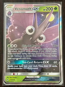 Venomoth GX 12/214 Holo Rare GX Unbroken Bonds Pokemon LP - Image 1