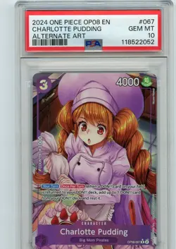 2024 ONE PIECE OP08-TWO LEGENDS ALTERNATE ART #067 CHARLOTTE PUDDING PSA 10 - Image 1