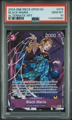 2024 ONE PIECE OP08-TWO LEGENDS ALTERNATE ART #074 BLACK MARIA PSA 10 - Image 1