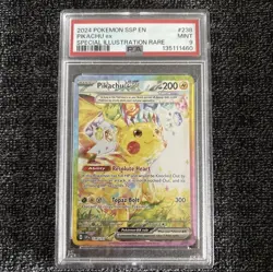 2024 Pokemon SSP EN-Surging Sparks Pikachu EX Special Illustration Rare PSA 9 - Image 1