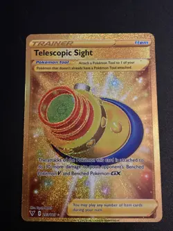 Telescopic Sight 203/185 Secret Rare Gold Holo SWSH04: NM/M Pokemon Card TCG - Image 1
