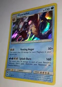 GYARADOS 33/147 AMAZING 🌈 Rainbow Double Holo Error 2017 Pokemon TCG Card NM+ - Image 1
