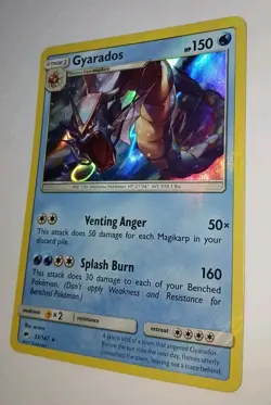 GYARADOS 33/147 AMAZING 🌈 Rainbow Double Holo Error 2017 Pokemon TCG Card NM+ - Image 3