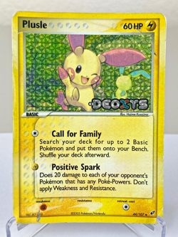 Plusle 44/107 - EX Deoxys Reverse Holo Pokemon Card - Damaged - Image 1