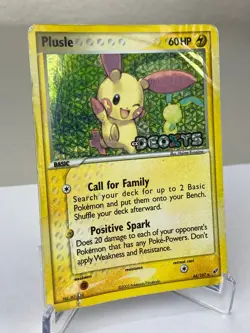 Plusle 44/107 - EX Deoxys Reverse Holo Pokemon Card - Damaged - Image 2
