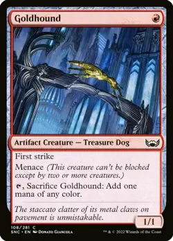 X 1 Goldhound NM-M Streets of New Capenna SNC 108 MTG Magic The Gathering - Image 1