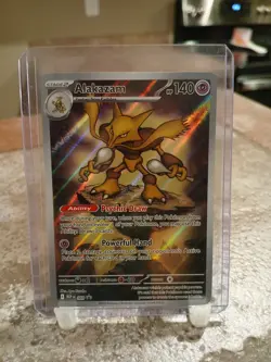 Pokemon TCG Mega Evolution Alakazam 009 Black Star Promos Illustration Rare - Image 1