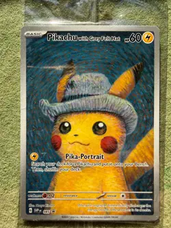 Pikachu with Grey Felt Hat Van Gogh SVP085 2023 Promo Pokemon TCG - Sealed #1 - Image 1