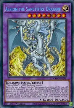 Yugioh Albion the Sanctifire Dragon CYAC-EN035 Secret Rare 1st Ed - Image 1