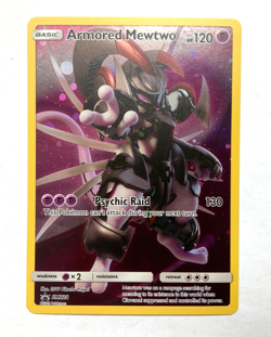 Pokemon TCG: Armored Mewtwo SM228 Sm Near Mint holo, with swirl - Image 1