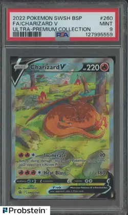 2022 Pokemon Sword & Shield Ultra Premium Collection #260 FA/Charizard V PSA 9 - Image 1