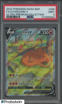 2022 Pokemon Sword & Shield Ultra Premium Collection #260 FA/Charizard V PSA 9 - Image 1