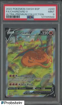 2022 Pokemon Sword & Shield Ultra Premium Collection #260 FA/Charizard V PSA 9 - Image 1