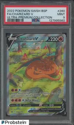 2022 Pokemon Sword & Shield Ultra Premium Collection #260 FA/Charizard V PSA 9 - Image 1