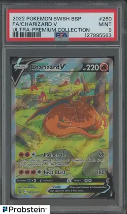 2022 Pokemon Sword & Shield Ultra Premium Collection #260 FA/Charizard V PSA 9 - Image 1