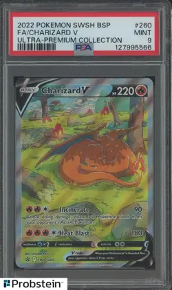 2022 Pokemon Sword & Shield Ultra Premium Collection #260 FA/Charizard V PSA 9 - Image 1