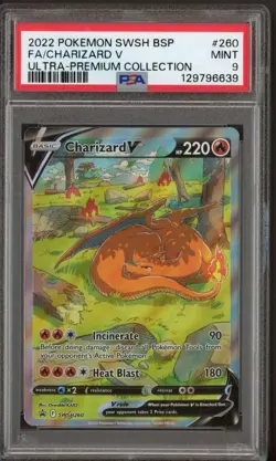 2022 Pokemon Sword & Shield Ultra Premium Collection #260 FA/Charizard V PSA 9 - Image 1