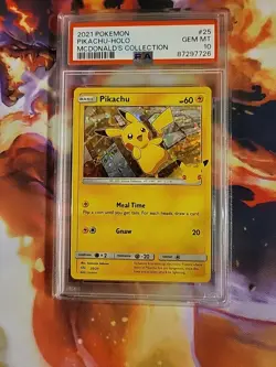 2021 Pokemon McDonald's Collection 25th Aniv PIKACHU Holo PSA 10 GEM MINT 25/25 - Image 1