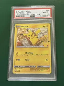 2021 Pokemon McDonald's Collection 25th Aniv PIKACHU Holo PSA 10 GEM MINT 25/25 - Image 1