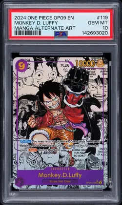 2024 ONE PIECE MANGA ALTERNATE ART OP09-119 MONKEY D. LUFFY PSA 10 - Image 1