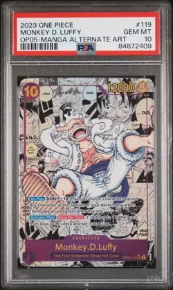 One Piece Card Game Monkey D. Luffy Manga Alternate Art OP05-119 PSA 10 English - Image 1