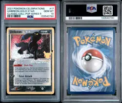 Pokemon Umbreon Gold Star PSA 10 Celebrations Classic Coll. 17/17 Gem Mint - Image 3