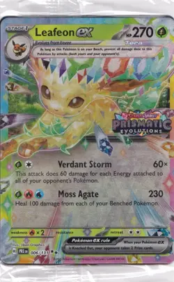 Leafeon ex - (Prismatic Evolutions Stamp) 006/131 Sealed Promo Pokemon TCG - Image 1