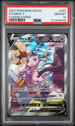2021 POKEMON SWORD & SHIELD FUSION STRIKE #251 FULL ART/MEW V PSA 10 - Image 1