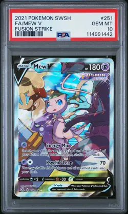 2021 POKEMON SWORD & SHIELD FUSION STRIKE #251 FULL ART/MEW V PSA 10 - Image 1