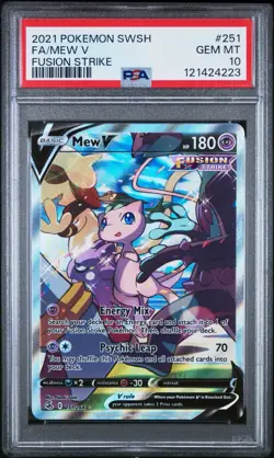 2021 POKEMON SWORD & SHIELD FUSION STRIKE #251 FULL ART/MEW V PSA 10 - Image 1