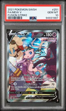 2021 POKEMON SWORD & SHIELD FUSION STRIKE #251 FULL ART/MEW V PSA 10 - Image 1