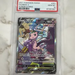 2021 POKEMON SWORD & SHIELD FUSION STRIKE 251 FULL ART MEW V PSA 10 - Image 1