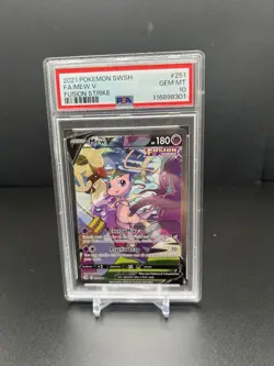 2021 POKEMON SWORD & SHIELD FUSION STRIKE 251 FULL ART MEW V PSA 10 - Image 1