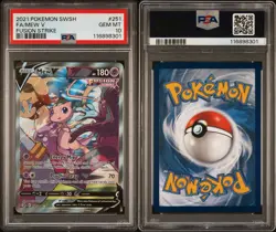 2021 POKEMON SWORD & SHIELD FUSION STRIKE 251 FULL ART MEW V PSA 10 - Image 5