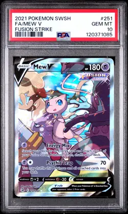 2021 POKEMON SWORD & SHIELD FUSION STRIKE #251 FULL ART/MEW V PSA 10 - Image 1