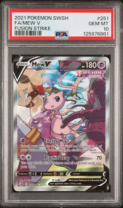2021 POKEMON SWORD & SHIELD FUSION STRIKE #251 FULL ART/MEW V PSA 10 - Image 1
