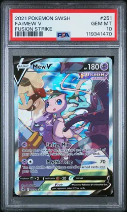 2021 POKEMON SWORD & SHIELD FUSION STRIKE #251 FULL ART/MEW V PSA 10 - Image 1
